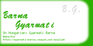 barna gyarmati business card